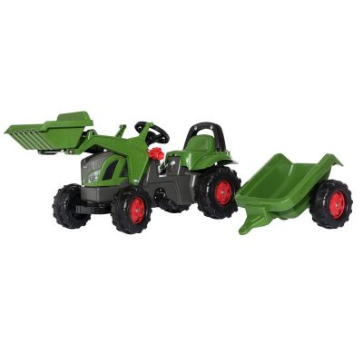 Trattore a pedale Fendt 516 Vario con caricatore frontale e rimorchio